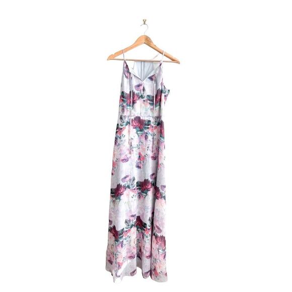 Yumi Dress Floral Maxi Front Tie Lined Flowy Back Zip Women's 6 - Picture 1 of 9